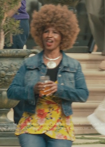 Joan's yellow floral print top on Bel-Air