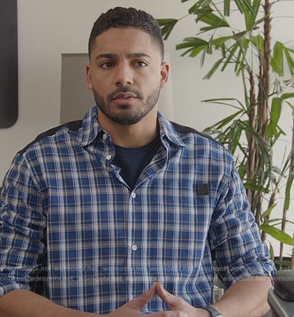Jordan's blue checkered shirt on All American