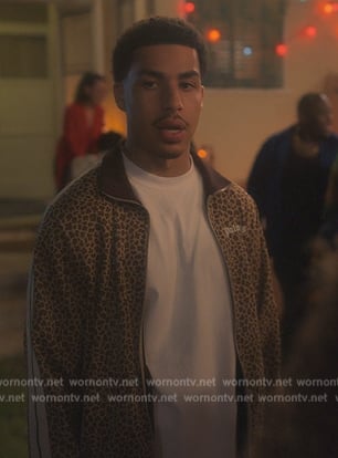 Junior's brown leopard print bomber jacket on Grown-ish