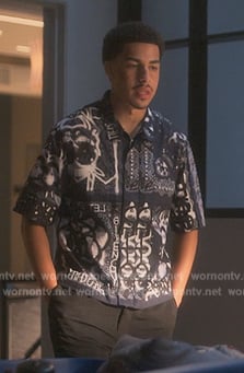 Junior's bandana print shirt on Grown-ish