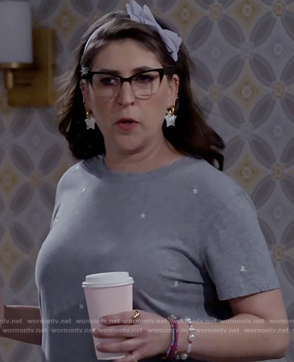 Kat's grey star print tee on Call Me Kat