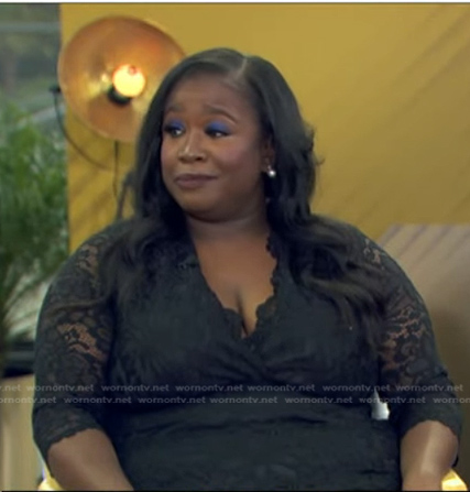 Kelley L. Carter's black lace dress on Good Morning America