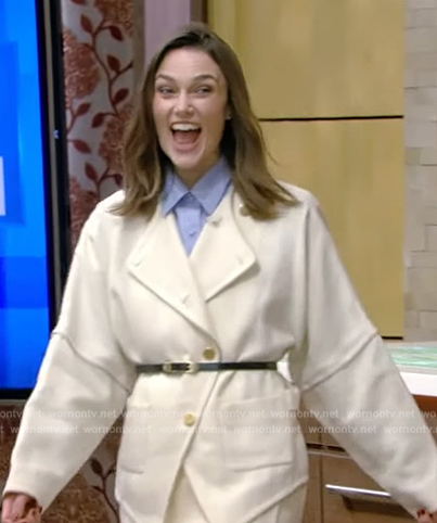 Keira Knightley's white jacket on Live with Kelly and Ryan