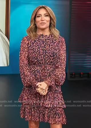 Kit's floral ruffle mini dress on Access Hollywood