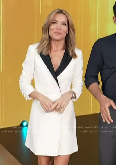 Kit's white contrast blazer dress on Access Hollywood