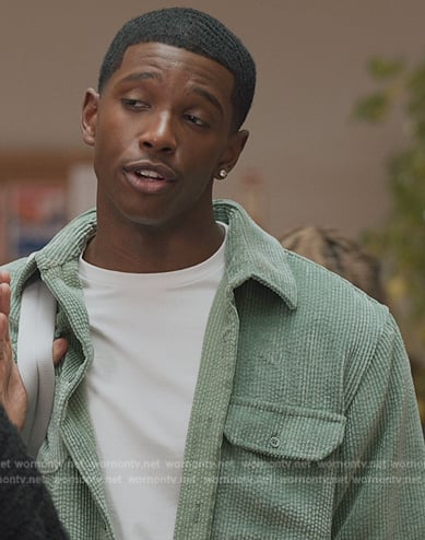 Lando's green corduroy jacket on All American Homecoming