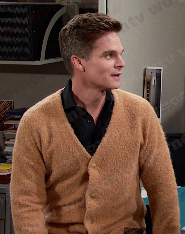 Leo's camel cardigan on Days of our Lives