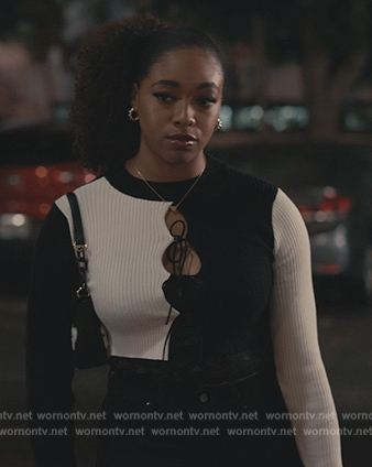 Lisa's two-tone lace-up top on Bel-Air