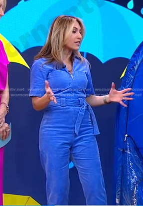 Lori's blue corduroy jumpsuit on Good Morning America