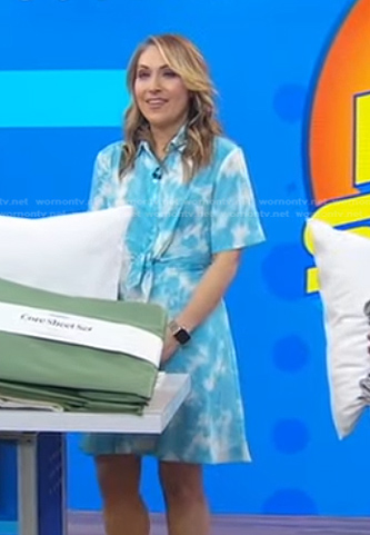 Lori's blue tie dye tie front dress on Good Morning America