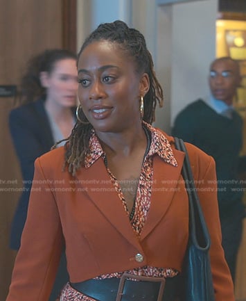 Malika's orange cropped blazer on Good Trouble