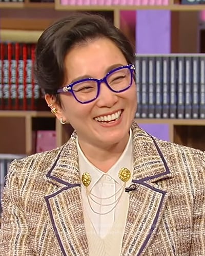 Marie Lu's tweed blazer on Tamron Hall Show