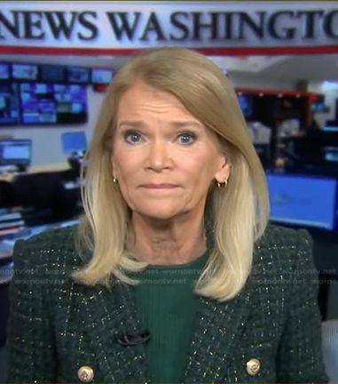 Martha Raddatz's green tweed blazer on Good Morning America