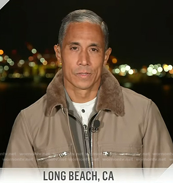 Miguel Almaguer's shearling collar jacket on Today