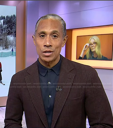 Miguel Almaguer's brown plaid blazer on Today