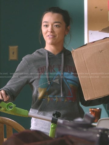 Mika's grey Pink Floyd hoodie on Greys Anatomy