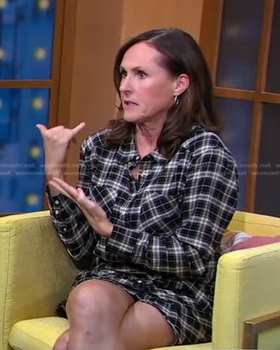 Molly Shannon's black plaid shirtdress on Good Morning America