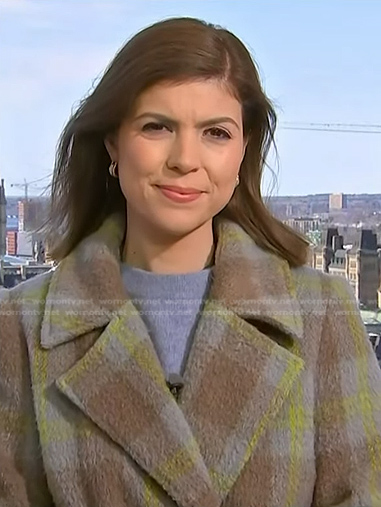 Monica Alba's plaid wrap coat on NBC News Daily