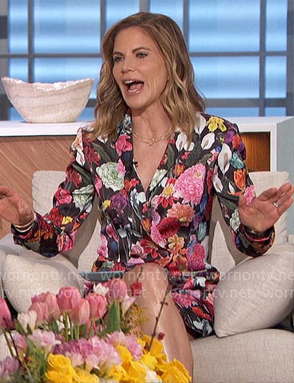 Natalie's floral blazer dress on The Talk