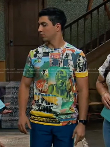 Parker's graphic print tee on Bunkd