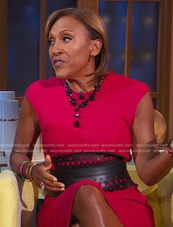 Robin's black leather corset belt on Good Morning America