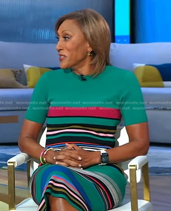 Robin's green striped dress on Good Morning America