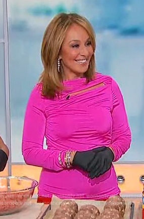 Rosanna Scotto's pink slash cutout top on Sherri