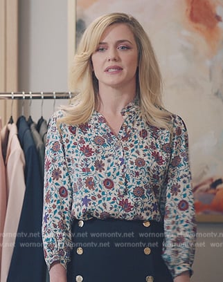 Sadie's white floral blouse on American Auto