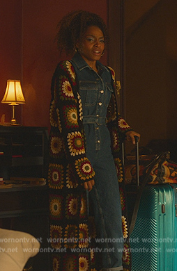 Sasha's crochet knit robe on Sex/Life