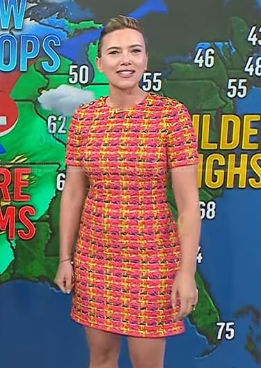 Scarlett Johansson's orange tweed mini dress on Today