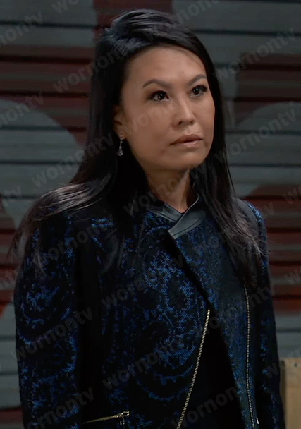Selina's blue lace jacket on General Hospital