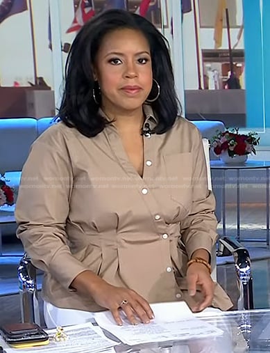 Sheinelle's kahki peplum shirt on Today