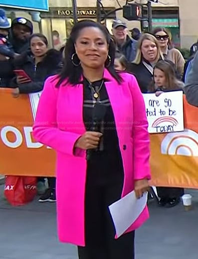 Sheinelle's pink coat on Today