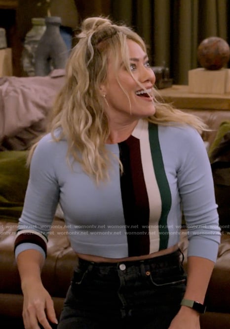 Sophie's cropped sweater with stripes on How I Met Your Father