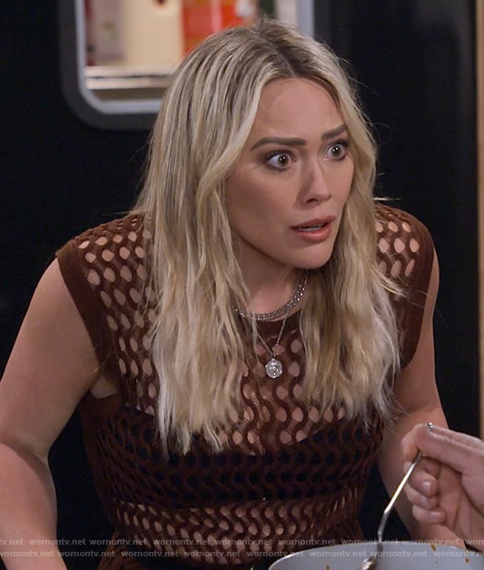 Sophie's brown pointelle knit dress on How I Met Your Father