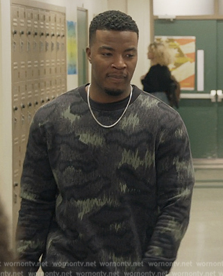 Spencer's camo print sweatshirt on All American