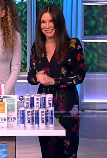 Gretta Monahan's black floral jumpsuit on The View