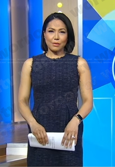 Stephanie's navy tweed dress on Good Morning America