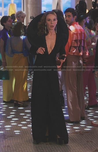 Sylvie's black gown on Emily in Paris