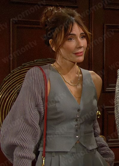 Taylor's grey vest and pants on The Bold and the Beautiful