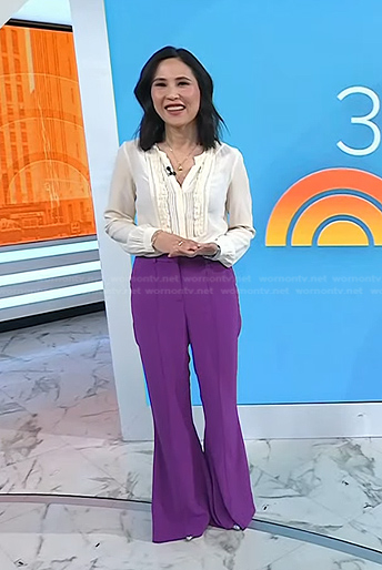Vicky's purple flare pants on Today
