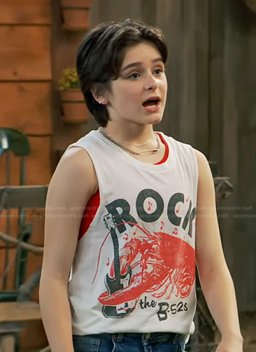 Whinnie's Rock Lobster print tank on Bunkd
