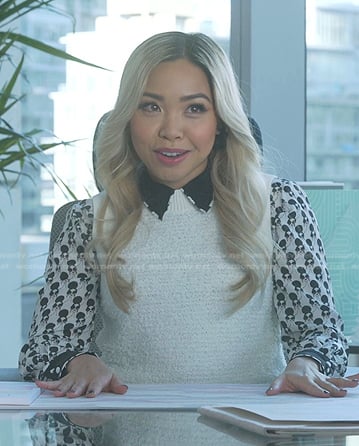 white printed blouse on Sex/Life