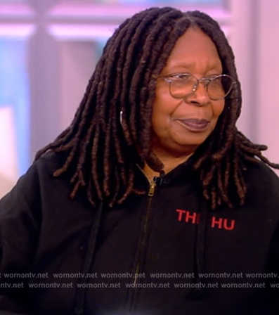 Whoopi's black hoodie on The View