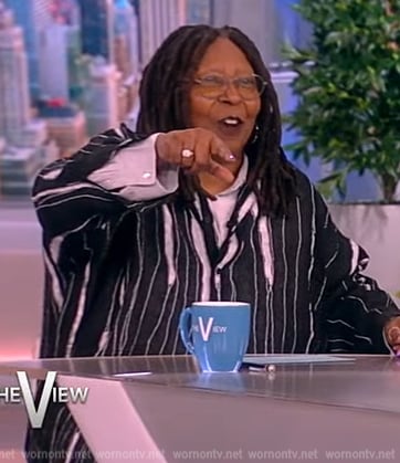 Whoopi's black stripe shirt on The View