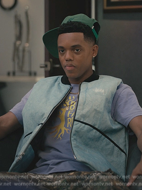 Will's blue canvas gilet on Bel-Air