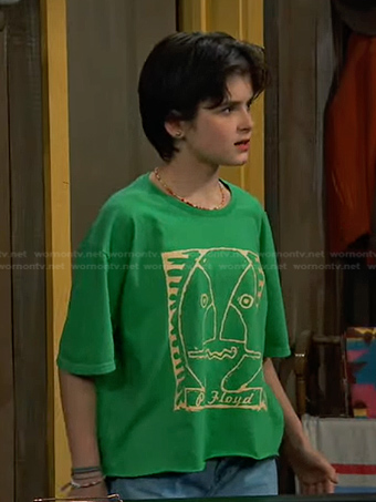 Whinnie's green printed tee on Bunkd