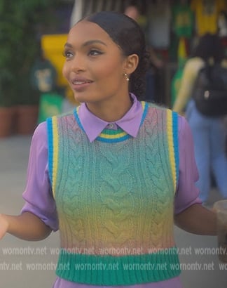 Zoey's ombre knit cropped vest on Grown-ish