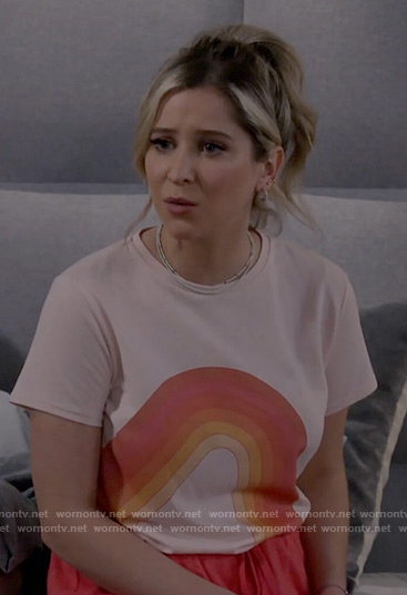 Zoey's rainbow graphic tee on Call Me Kat