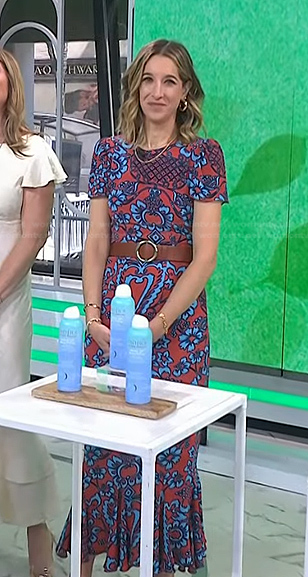 Andrea Lavinthal's orange floral dress on Today